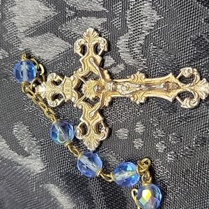 Vintage Malco Silver Gold Crucifix